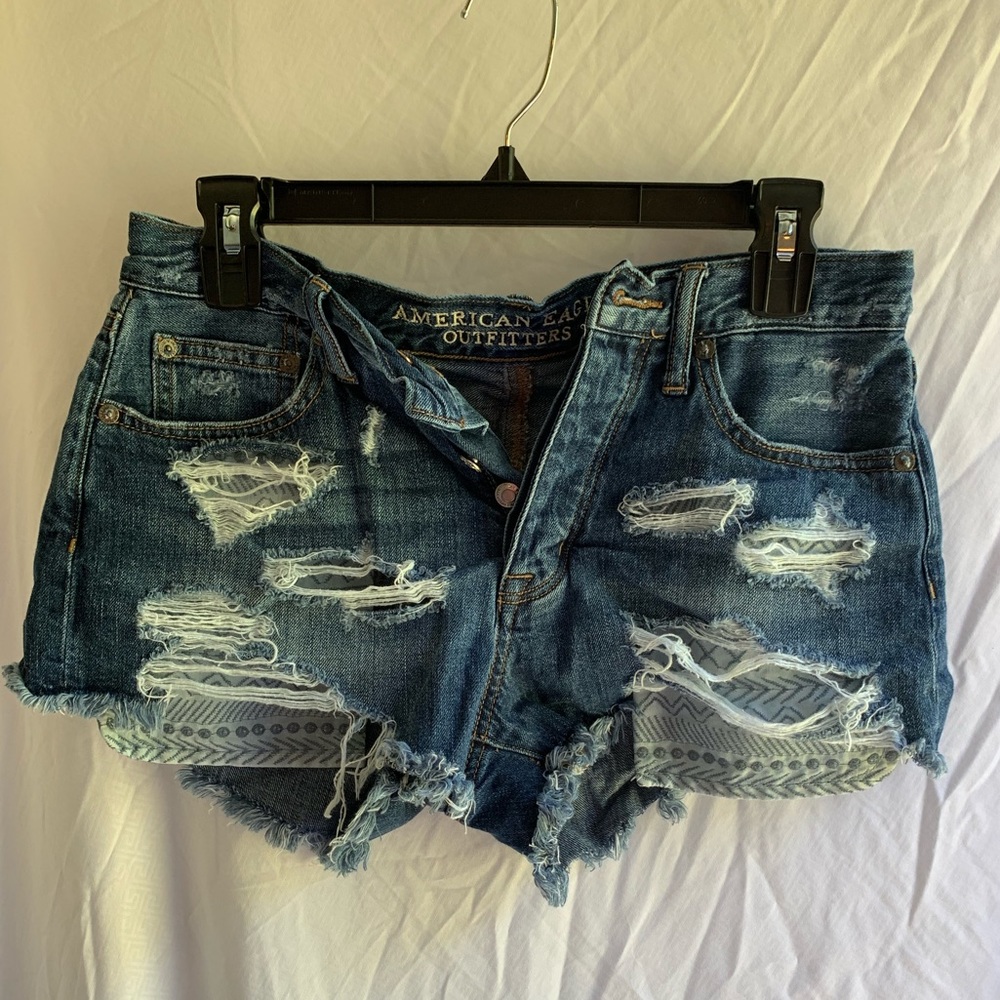 Denim American Eagle High Rise Festival Shorties